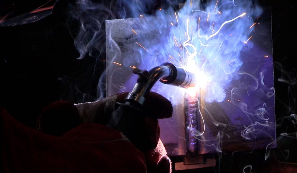 Flux core welding test-3g vertical and 4g Overhead welding test