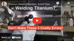 Video of TIG welding a titanium bike frame includeing arc shots with Mike Zanconato