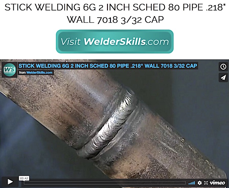 Stick Welding 6g 2 inch pipe schedule 80 cover pass settings