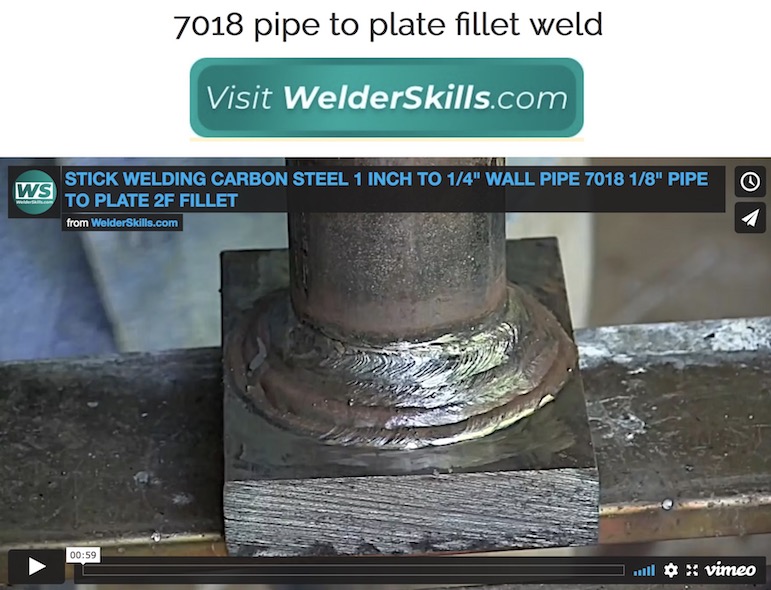 7018 Pipe to Plate Fillet