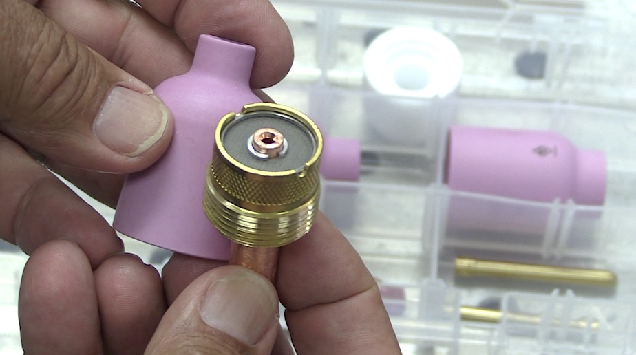 large diameter gas lens close up