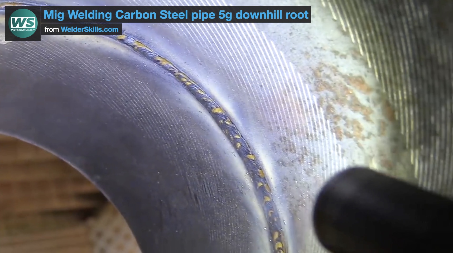 mig welding pipe downhill root