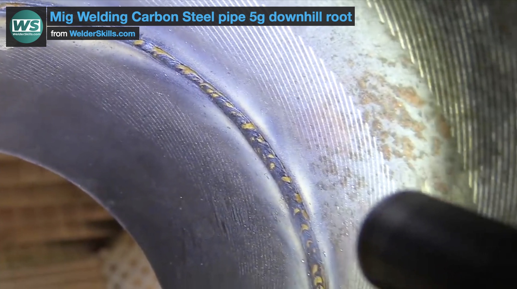 Mig Welding Carbon Steel pipe 5g downhill root