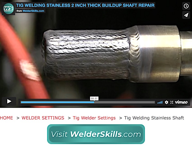 TIG Welding Stainless Shaft Buildup Repair