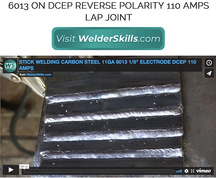 6013 Electrode Amperage setings dcep