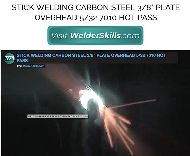 Stick Weld 3/8" plate overhead fill pass 5/32" 7010