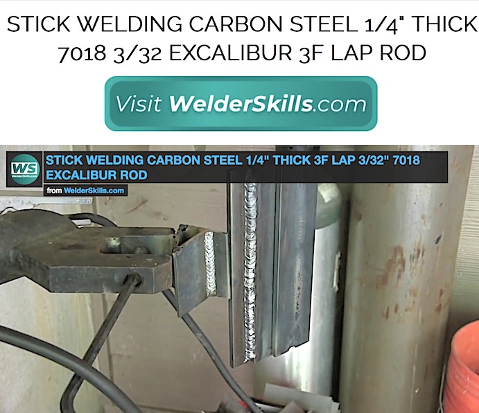 Stick Welding Carbon Steel lap joint 1/4" thick with 3/32" 7018