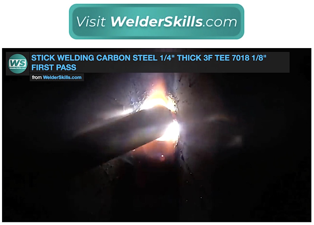 Stick Welding Carbon Steel 1/4" 3f tee 7018 1/8" stringer root