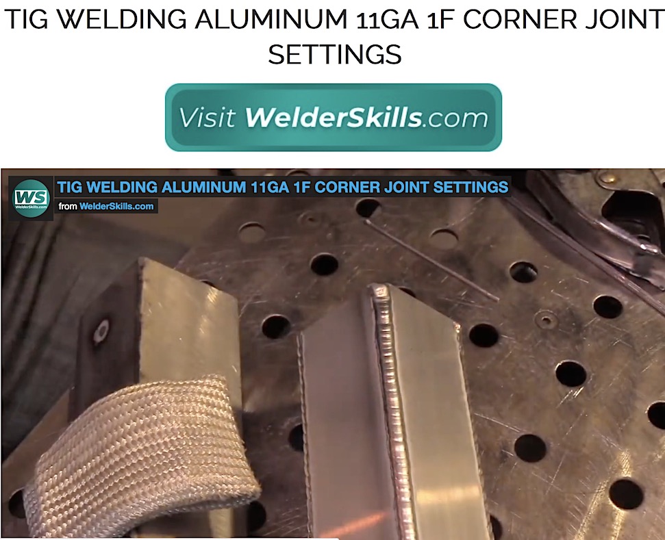 Tig Welding Aluminum 11ga 1f corner settings