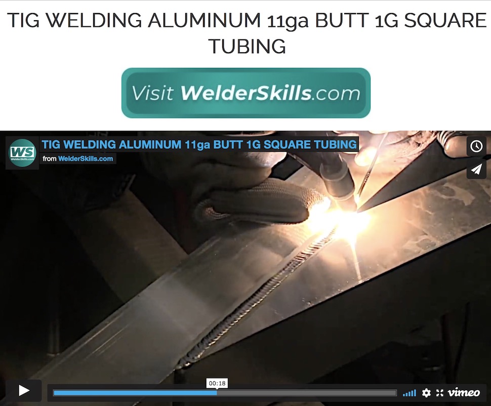 Tig Welding Aluminum 11ga square tube settings