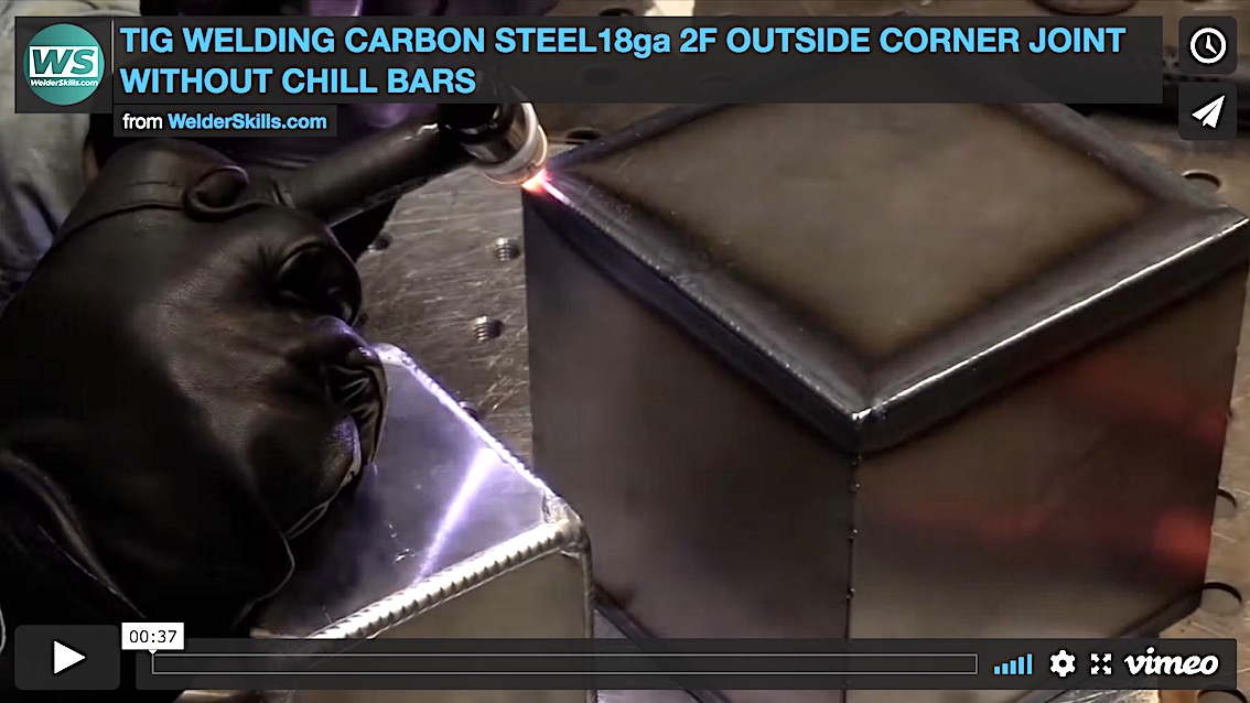 Tig Welding Carbon Steel outside corner without chill bars