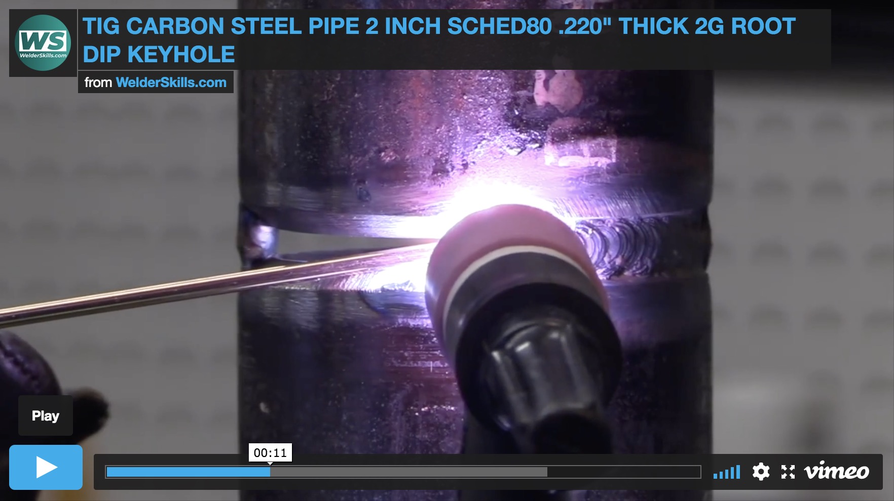 TIG welding Carbon Steel pipe2g 2 inch sched 80 .220" wall Root