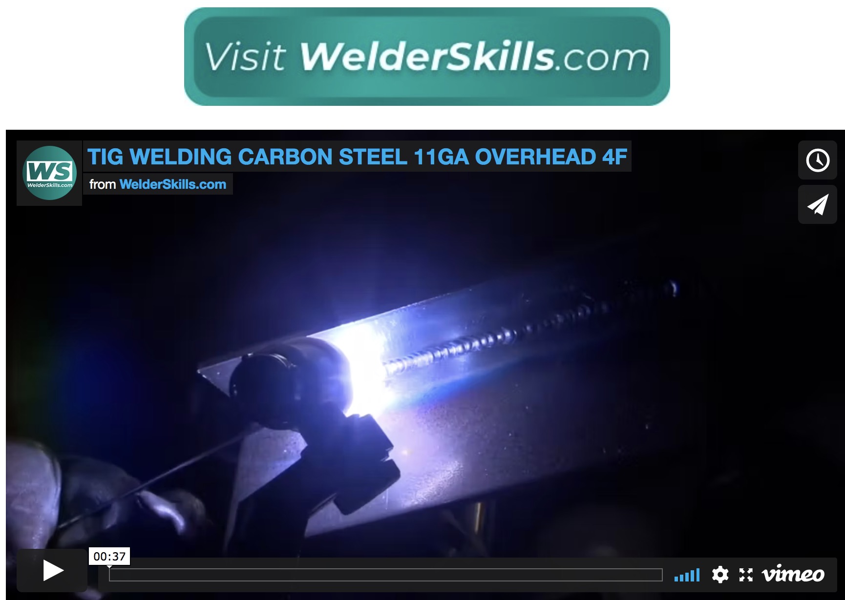 Tig Welding Carbon Steel 11ga 4f Overhead Tee joint settings