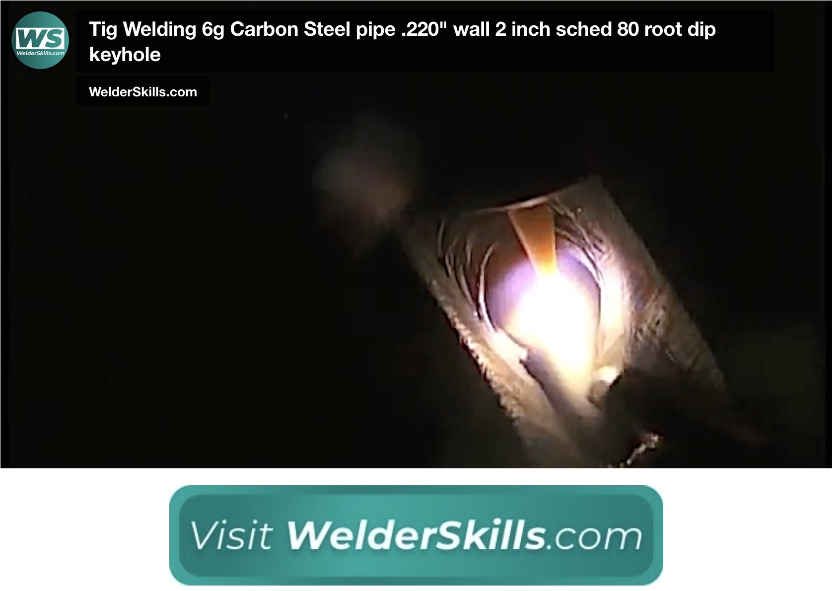 Tig Welding 6g Carbon Steel pipe 2 inch sched 80 root dip keyhole