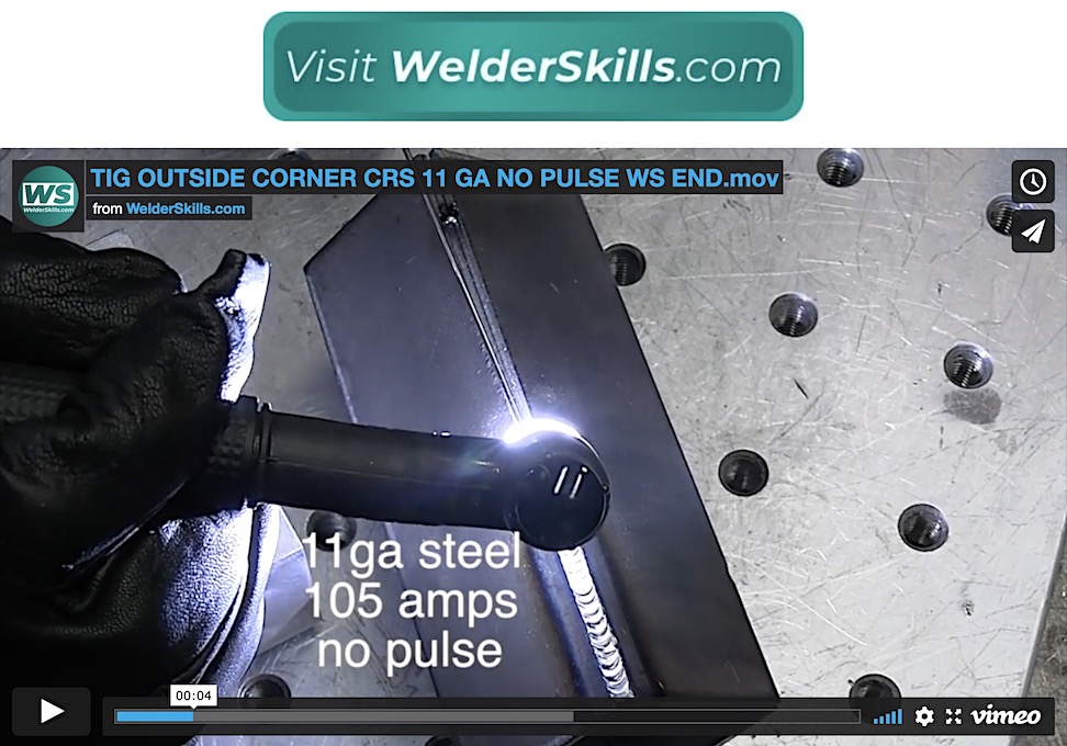 tig welding 11ga carbon steel corner joint