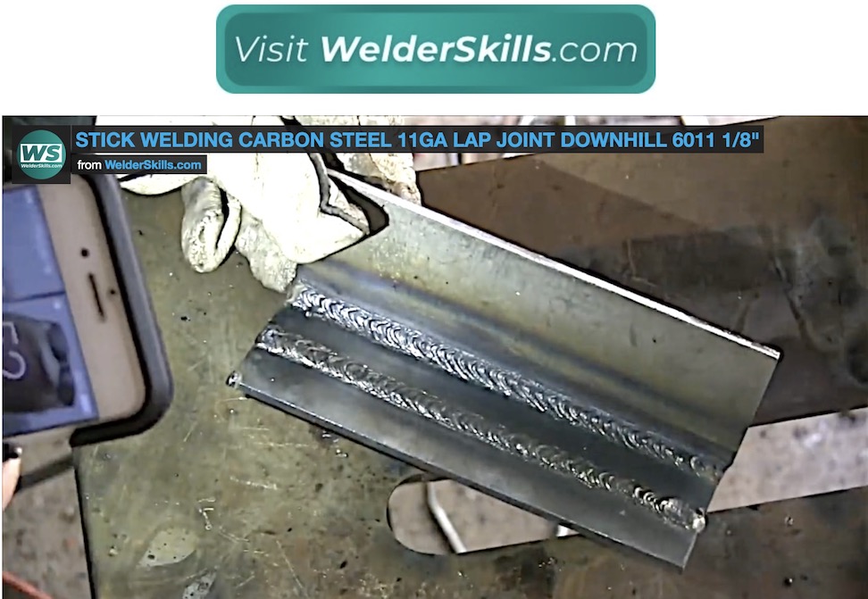 Stick Welding 11ga lap joint downhill 6011 1/8"
